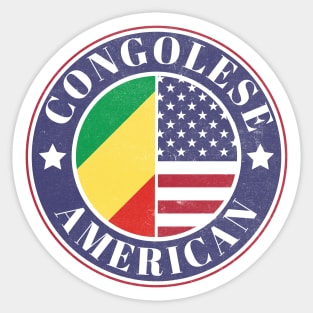 Proud Congolese-American Badge - Congo, Republic of the Flag Sticker
